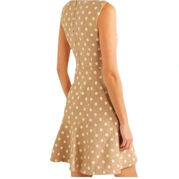 J.CREW MARCY POLKA-DOT EMBROIDERED TWEED MINI DRESS IN CAMEL Size 8 NWOT - Picture 8 of 13